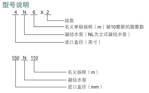 N型冷凝泵型號(hào)說(shuō)明